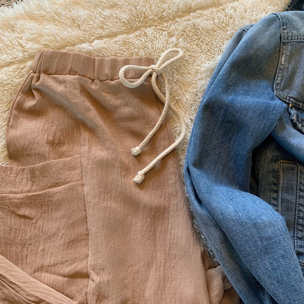 New Wide Leg Pocketed Harem Band Pants /  Jogger Casual Jeans Drawstring… - Picture 6 of 8